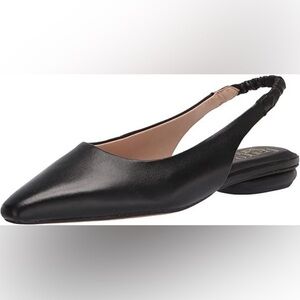 NEW FRANCO SARTO BRIELLA POINTED TOE SLINGBACK FLATS BLACK 8